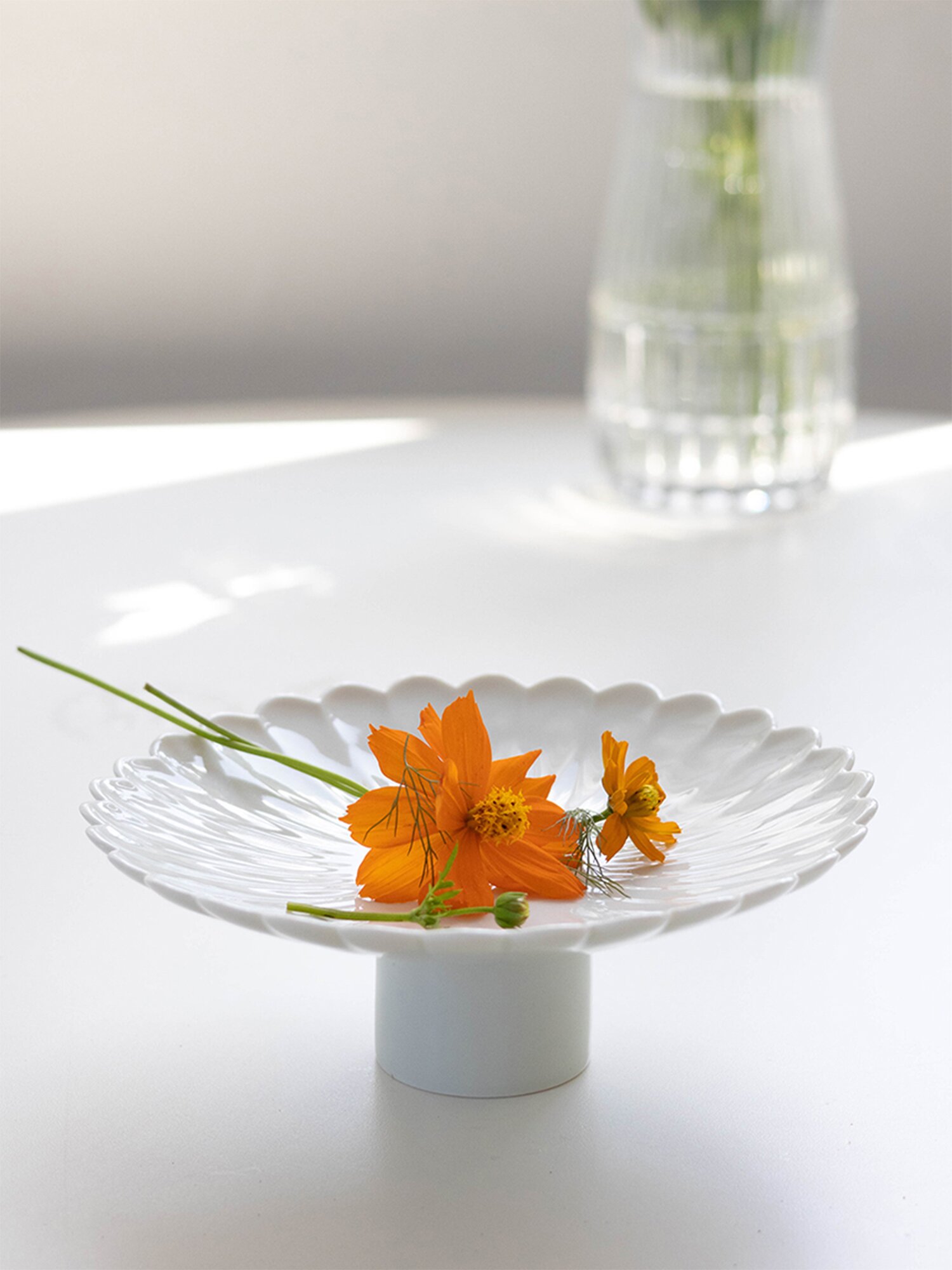 [세라미꼬] 높은굽 화형접시 L 다과접시 14cm (2 colors)