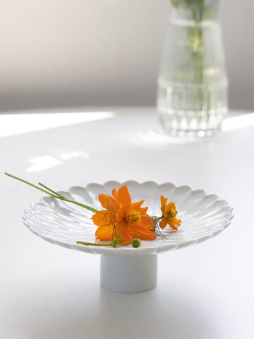 [세라미꼬] 높은굽 화형접시 L 다과접시 14cm (2 colors)