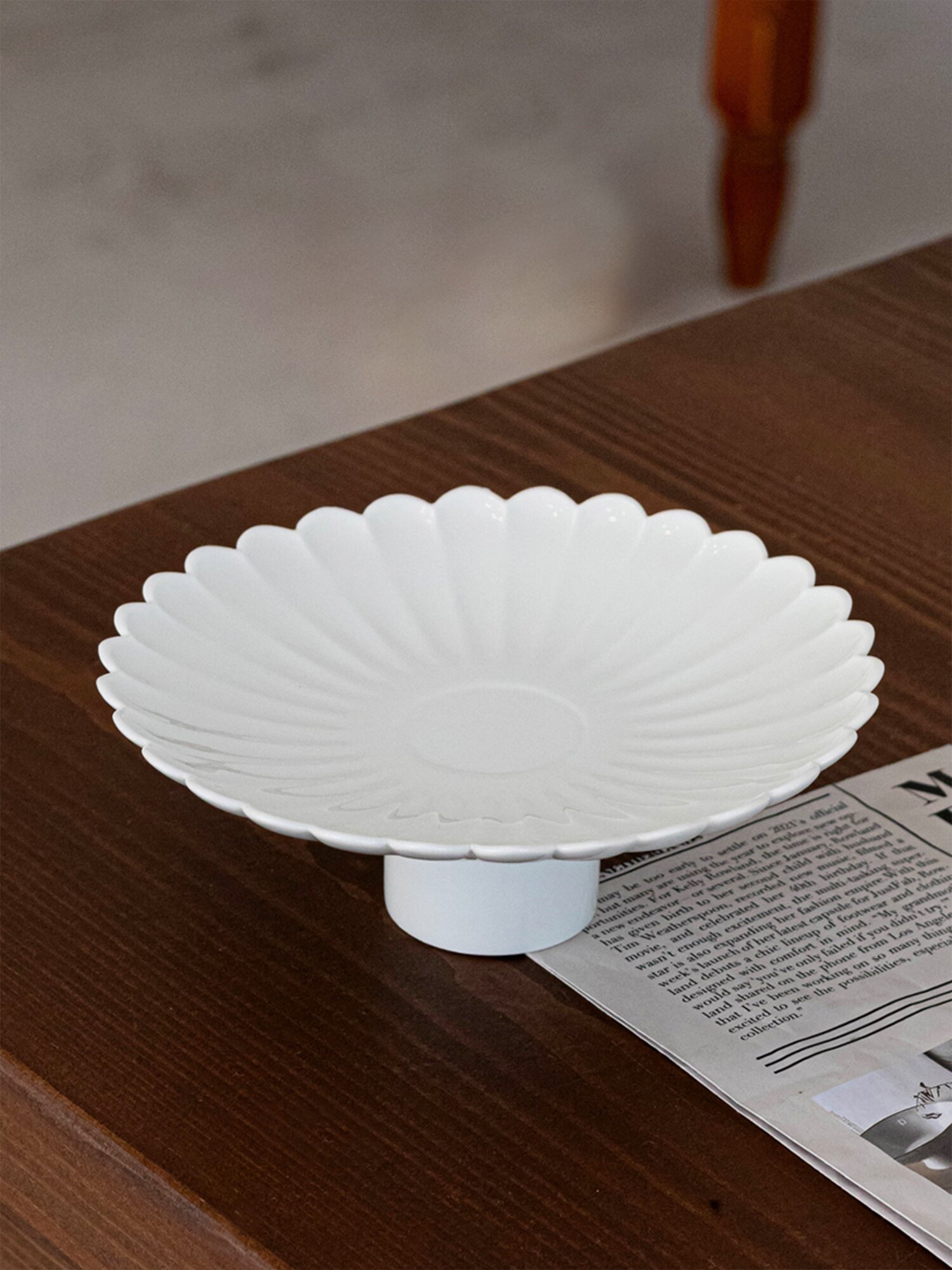 [세라미꼬] 높은굽 화형접시 L 다과접시 14cm (2 colors)