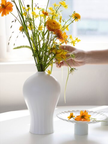 [세라미꼬] 나팔꽃 화병 백자화병 오브제 