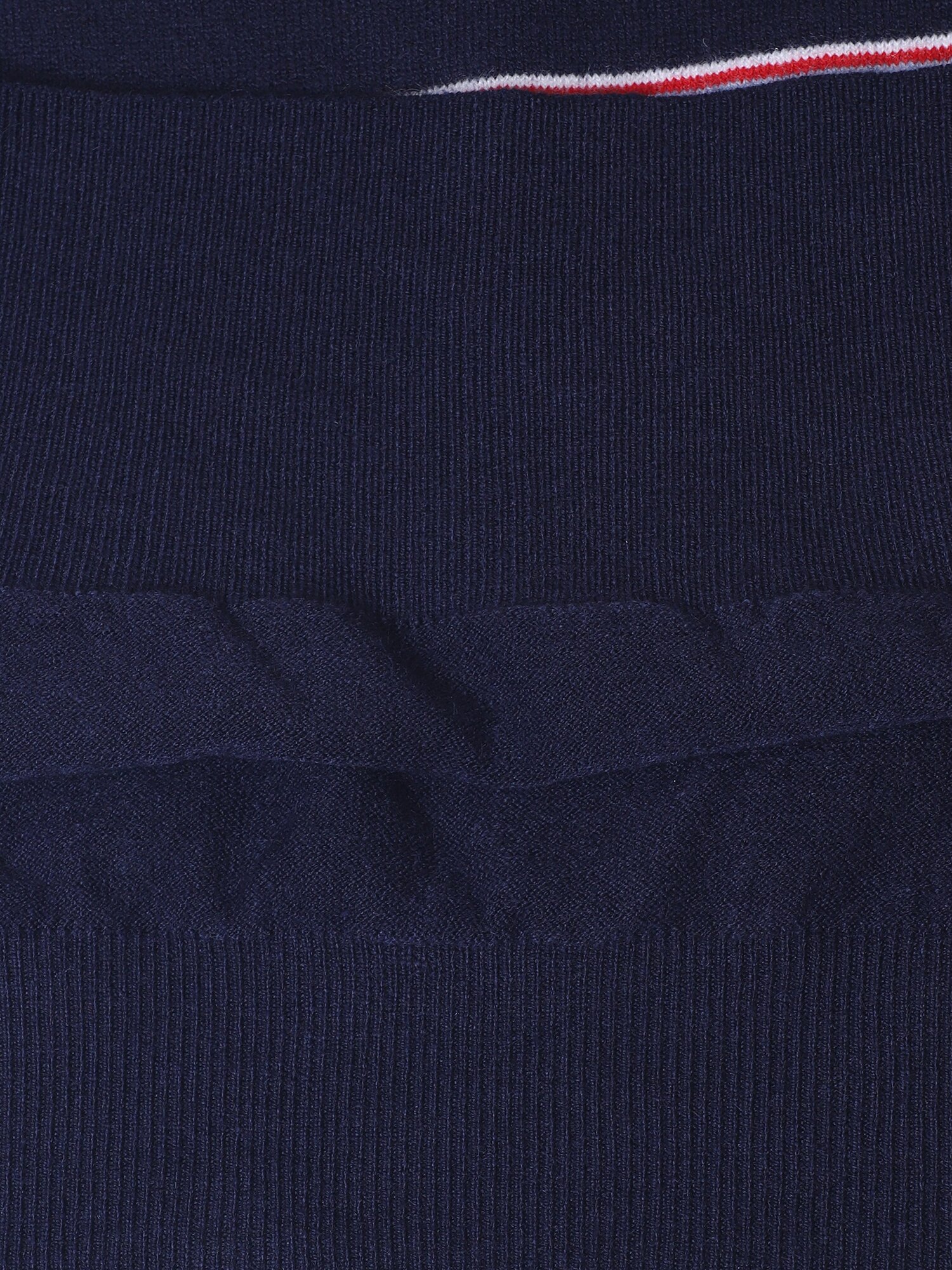 스트라이프 오픈 칼라 풀오버 니트 (NAVY)