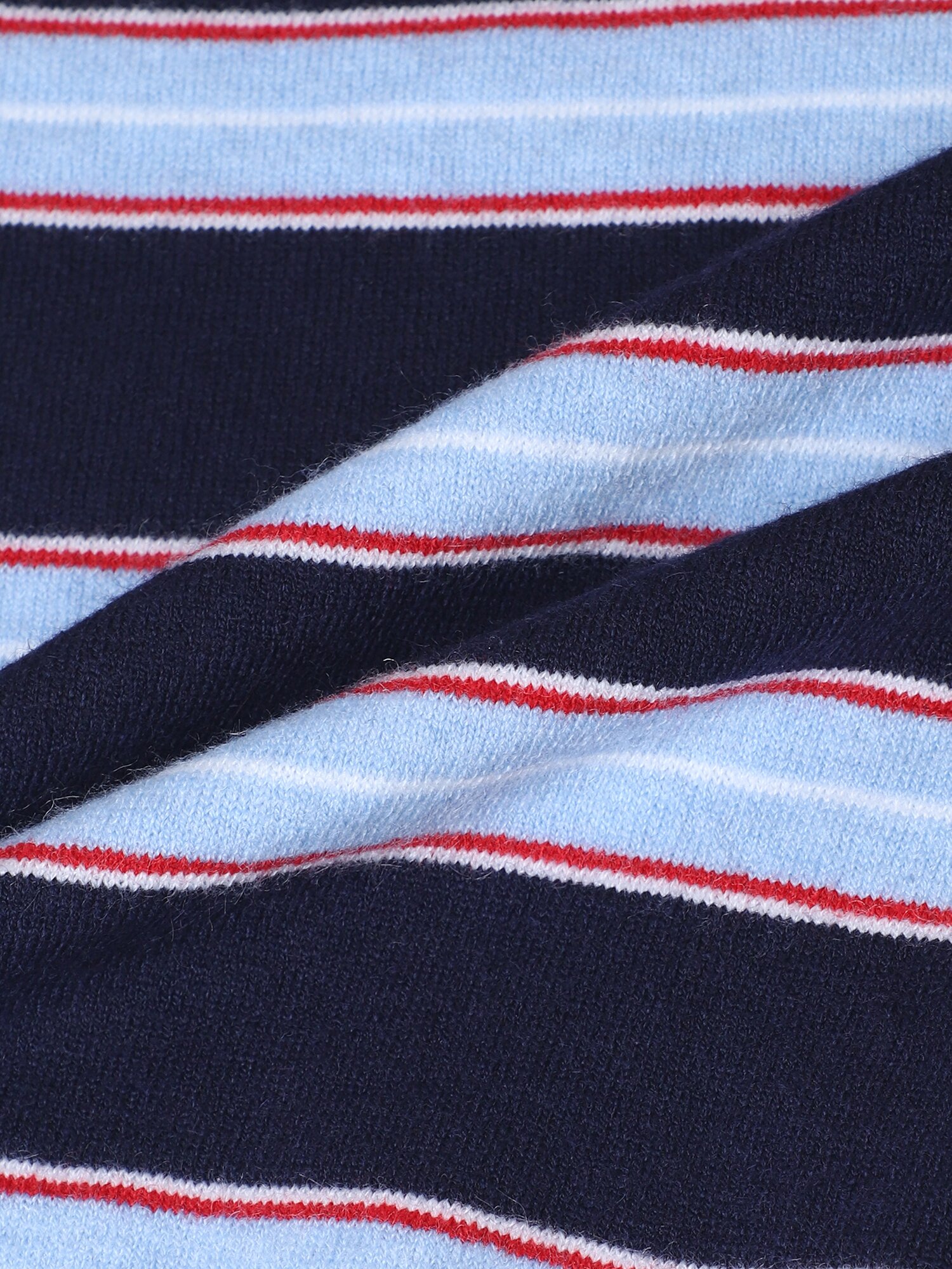 스트라이프 오픈 칼라 풀오버 니트 (NAVY)