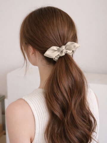 레인아 여자 새틴 리본 매듭 헤어끈 고급 머리끈 B76