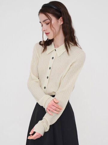 울 니트 카라 - 아이보리
