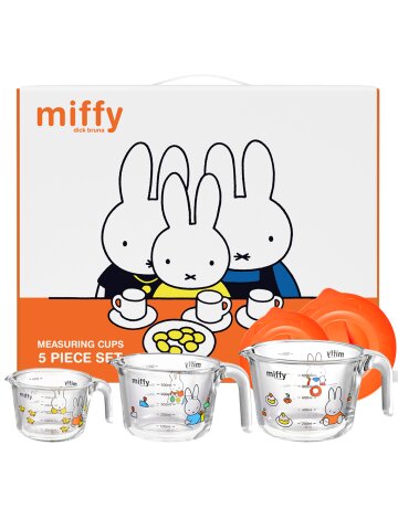 [에지리x미피] 내열유리 계량컵 손잡이 비커 5P 세트 (기프트패키지)