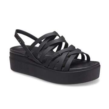 크록스 샌들 슬리퍼  공용 브루클린 스트래피 로우 웨지 206751-001