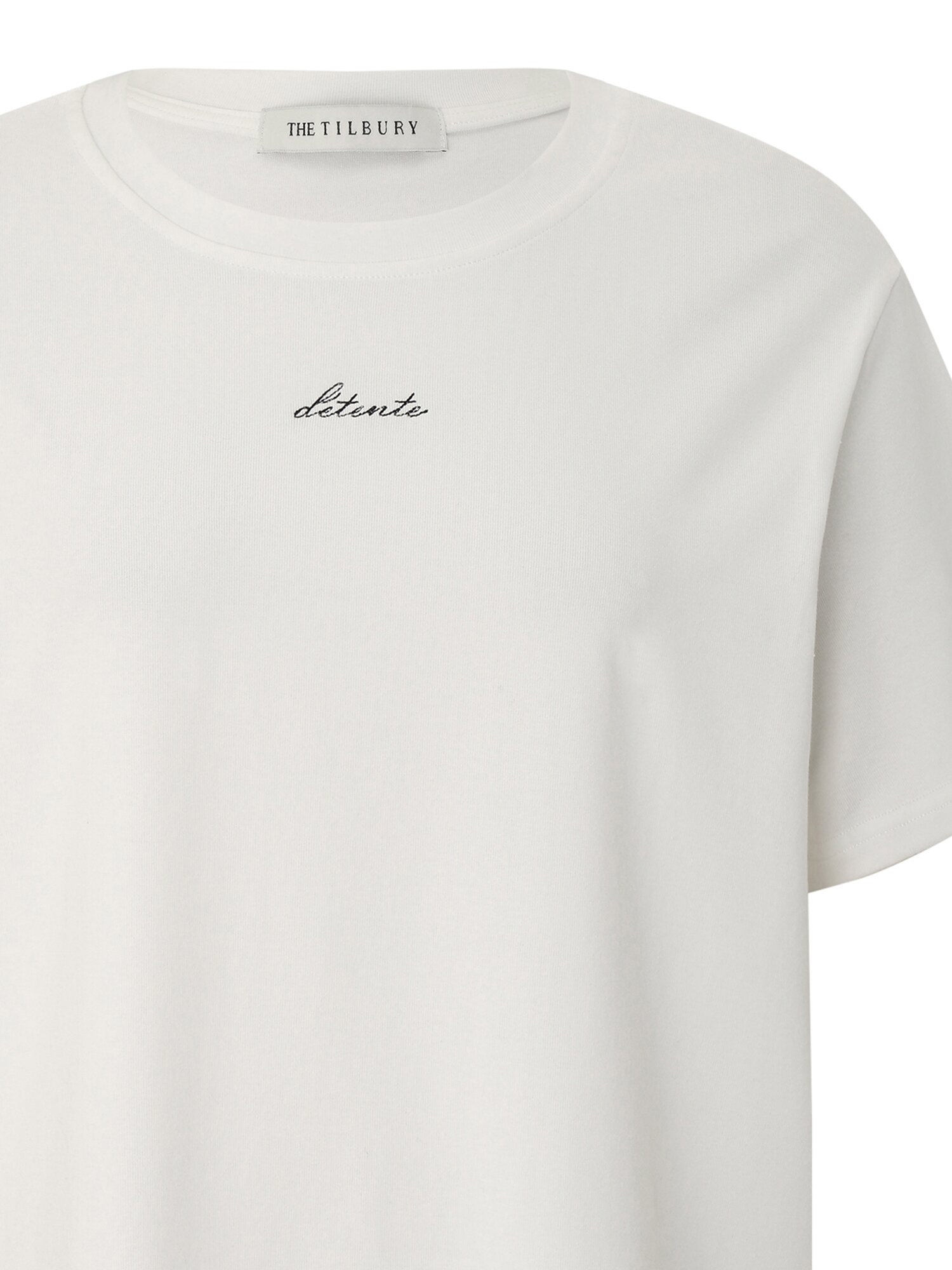 레터링 자수 라운드넥 티셔츠 (IVORY)