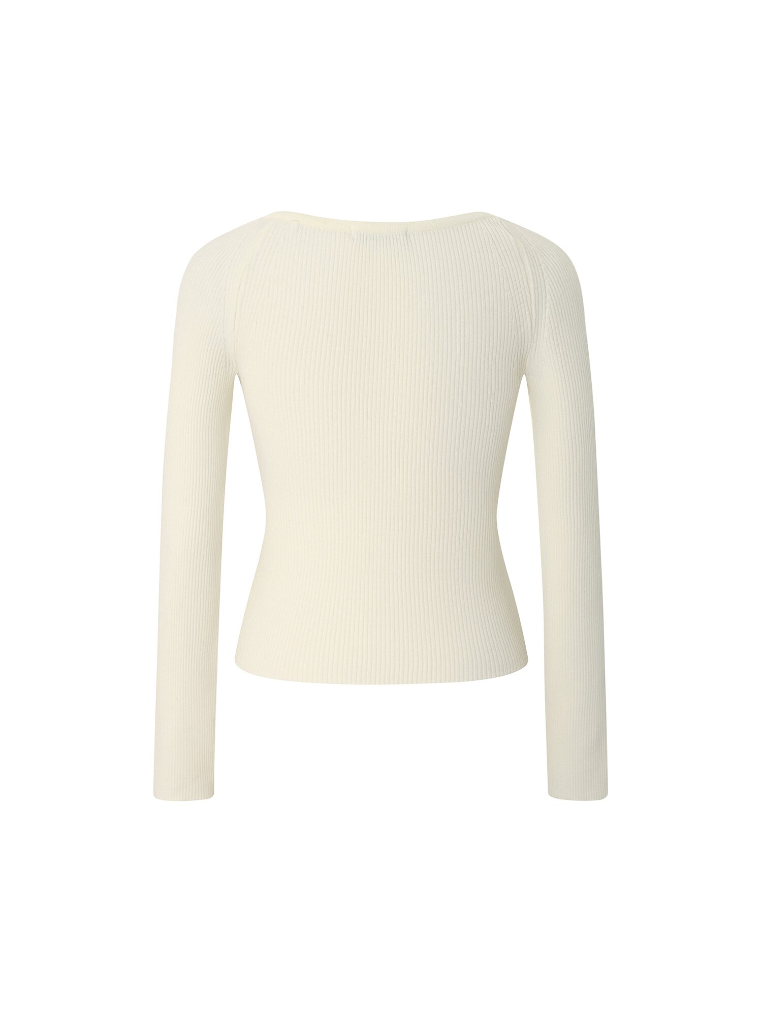 사이드 리본 보트넥 풀오버 니트 (IVORY)