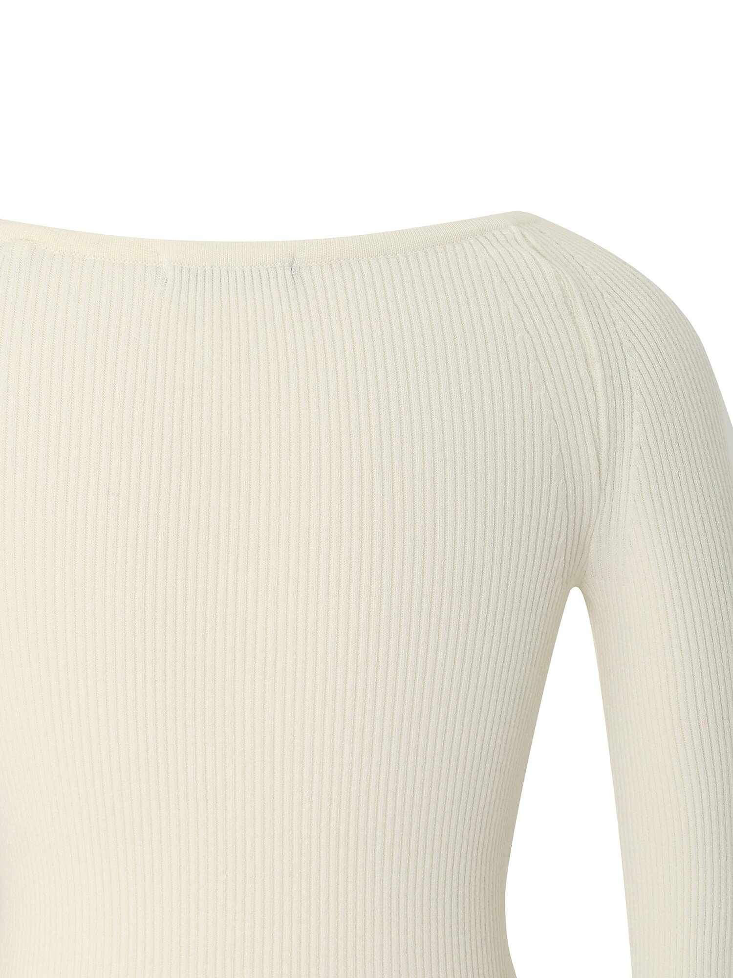 사이드 리본 보트넥 풀오버 니트 (IVORY)