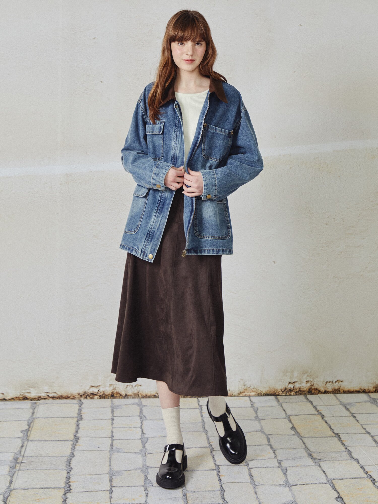 사이드 리본 보트넥 풀오버 니트 (IVORY)