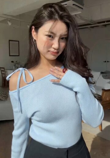 사이드 리본 보트넥 풀오버 니트 