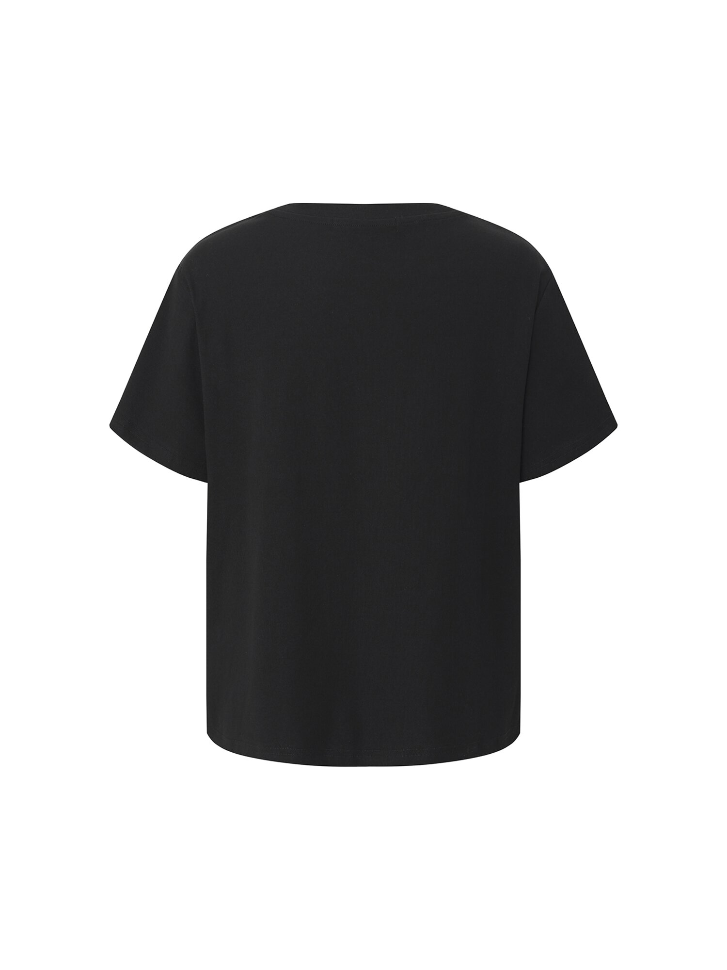 레터링 자수 라운드넥 티셔츠 (BLACK)