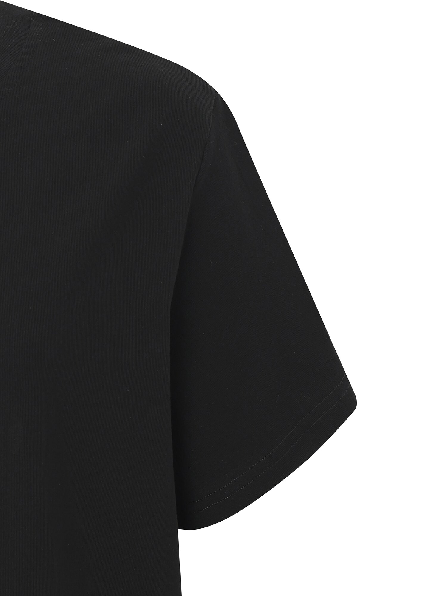 레터링 자수 라운드넥 티셔츠 (BLACK)