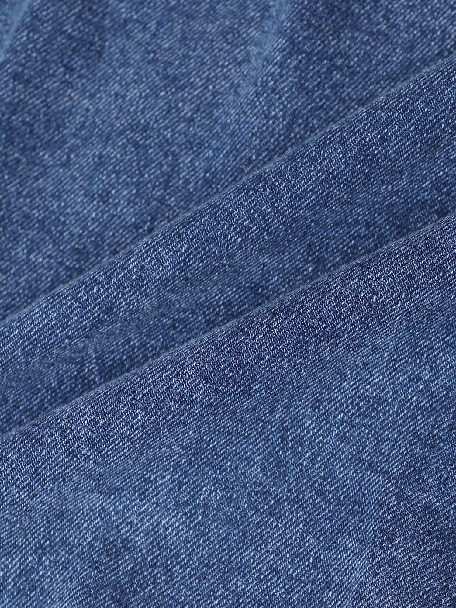 배색 칼라 스트링 데님 재킷 (BLUE)
