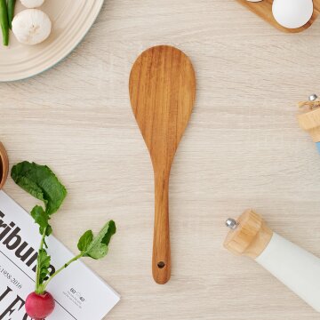 파뷔에 티크 원목 항균 조리도구 원형주걱