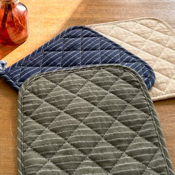 (1+1) 부엌다옴 스트라이프 면 냄비받침대 (총2P)