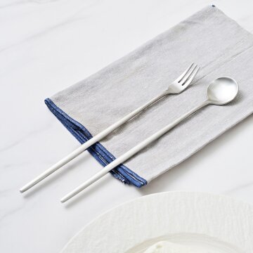 플리비체 국내산 스텐304 롱티스푼 롱티포크 2종세트