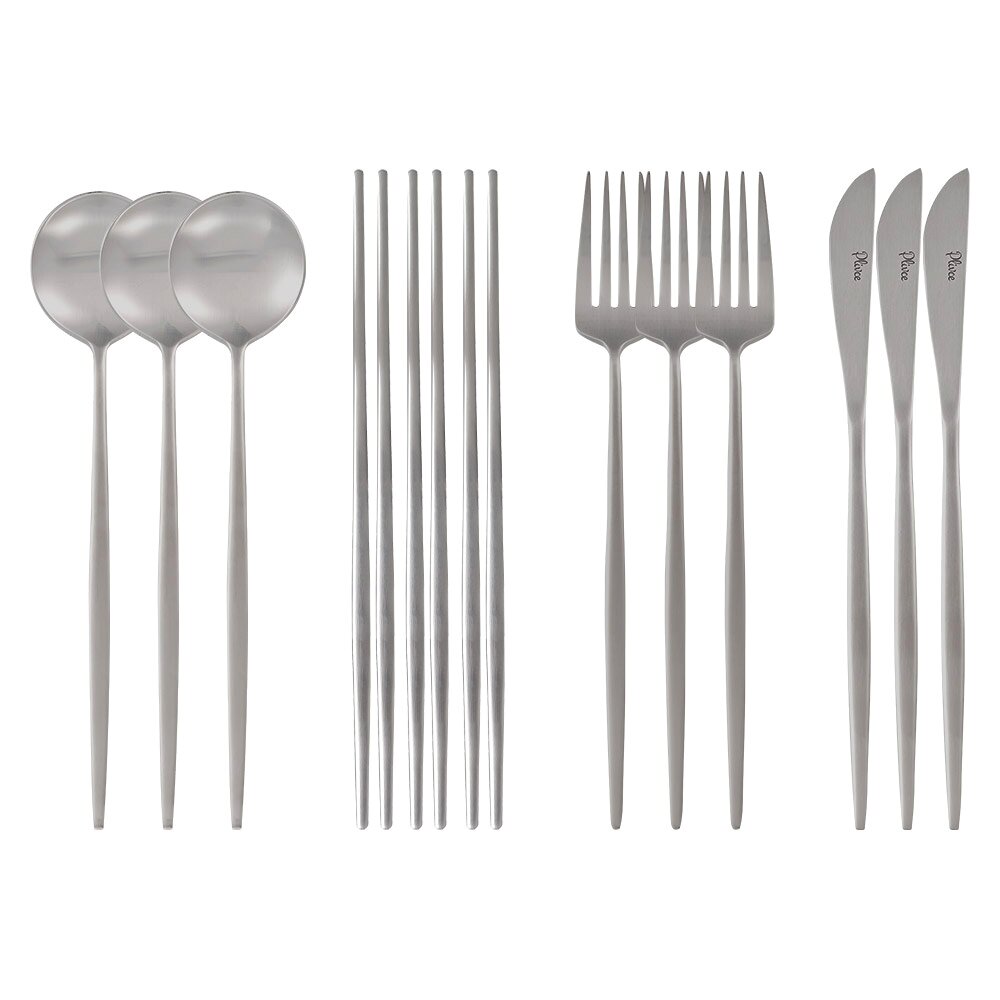 (2+2) 플리비체 국내산 스텐304 디너 4종 (스푼+젓가락+포크+나이프) 총4세트