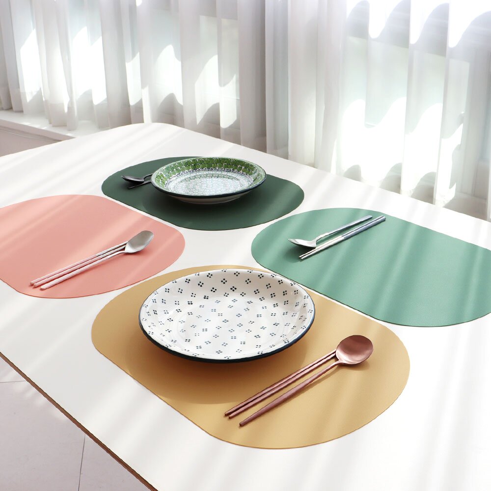 (1+1) 마리포사 오벌 실리콘 테이블매트 (총2P) 8color