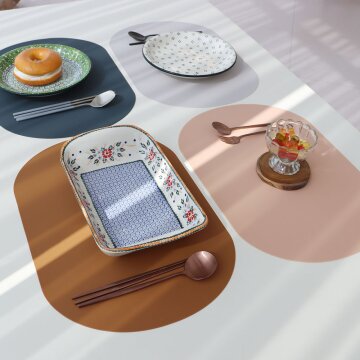 (1+1) 마리포사 오벌 실리콘 테이블매트 (총2P) 8color