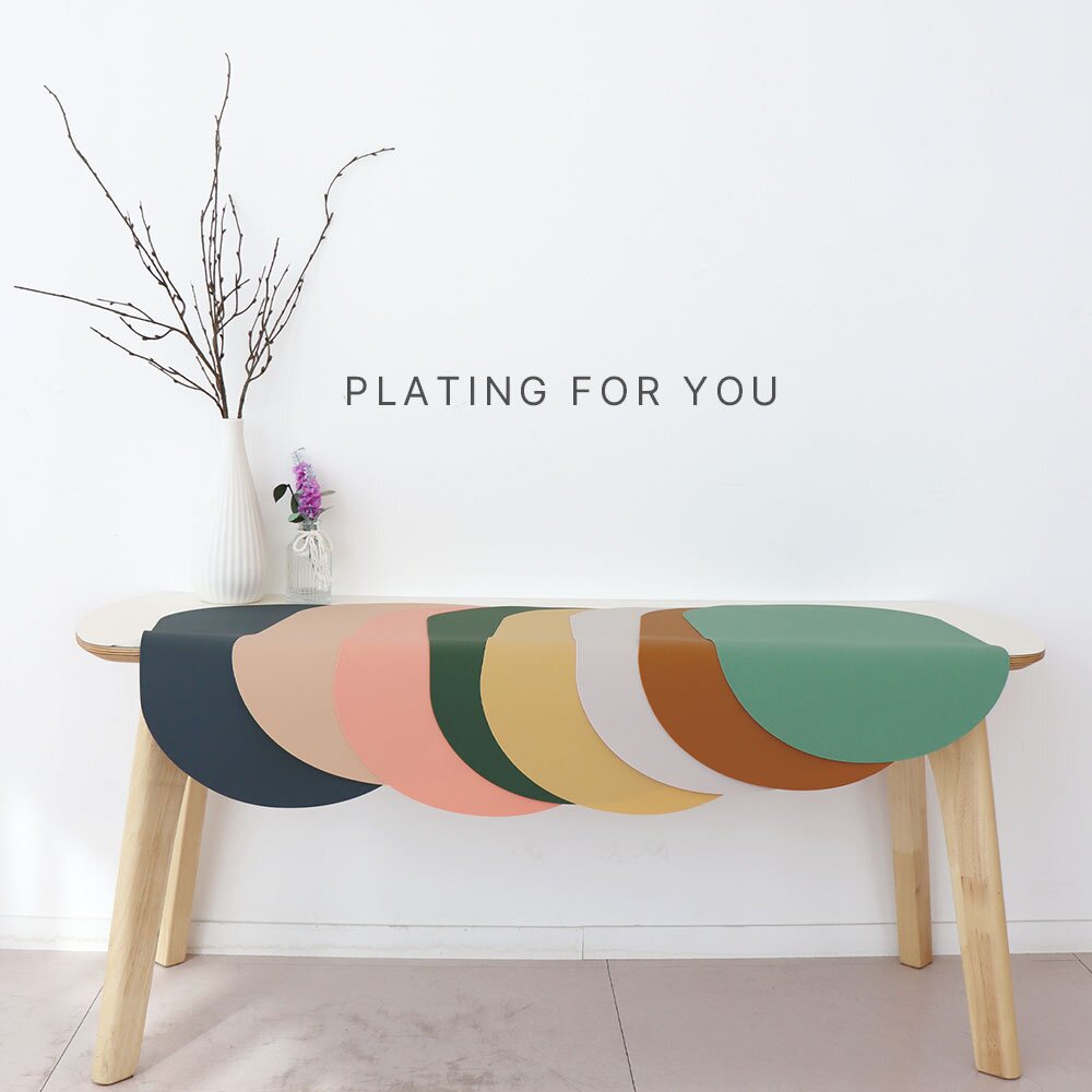 (1+1) 마리포사 오벌 실리콘 테이블매트 (총2P) 8color