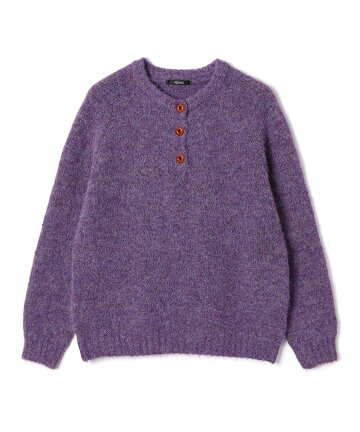 여성 헤어리 헨리넥 니트 (VIOLET) (HC2LKC2)