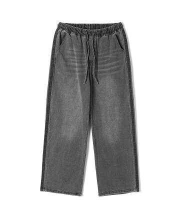 여성 기모 데님 밴딩팬츠 (BLACK) (HC2DP50)