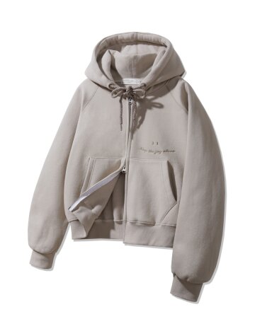 [기모] 바켄 스마일 피치 브러쉬 래글런 후드집업 BK7976_베이지