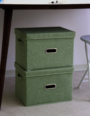 대용량 접이식 리빙박스 옷장 수납함 그린티 색상