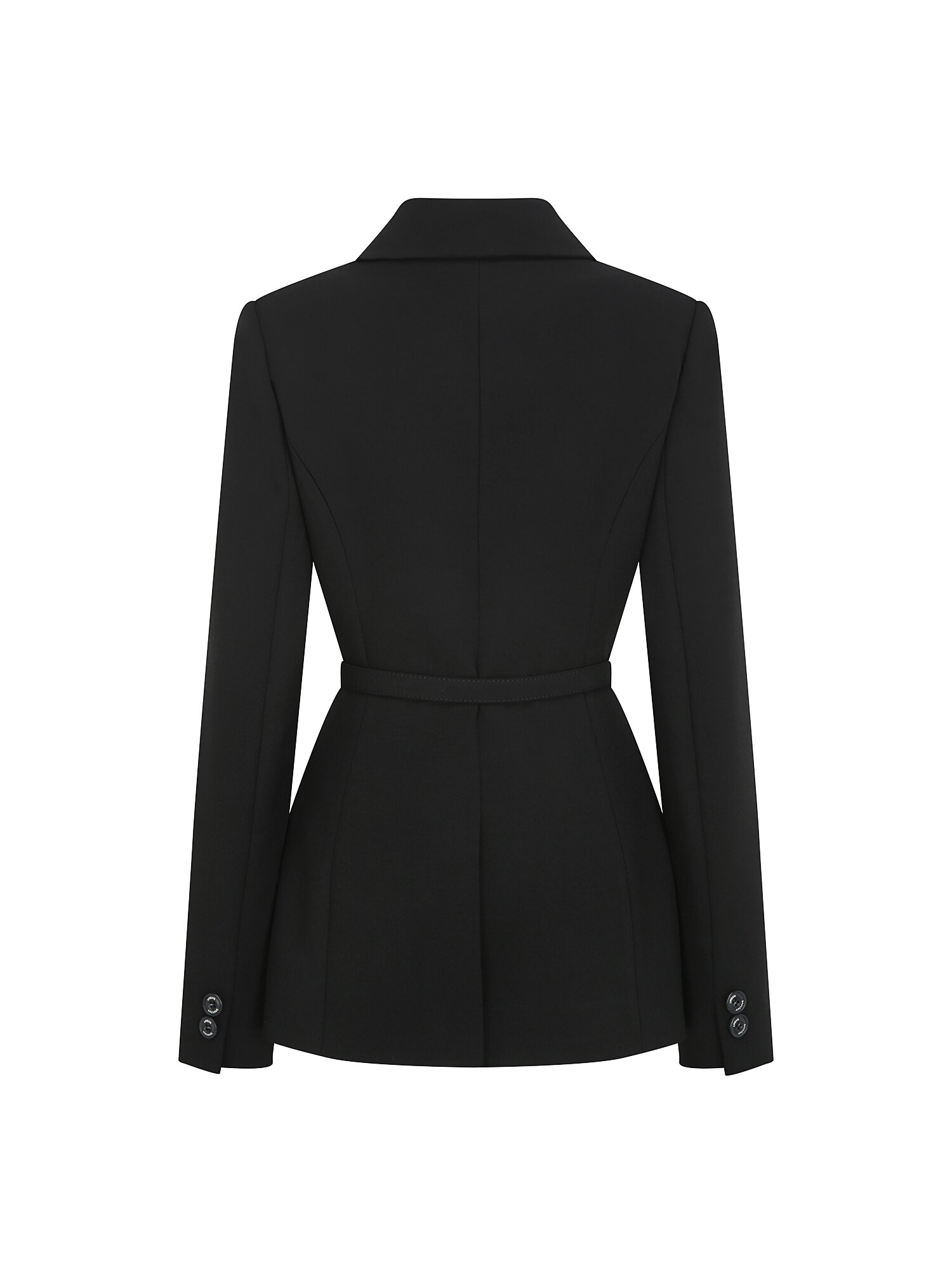 벨티드 테일러드 더블 원버튼 재킷 (BLACK)