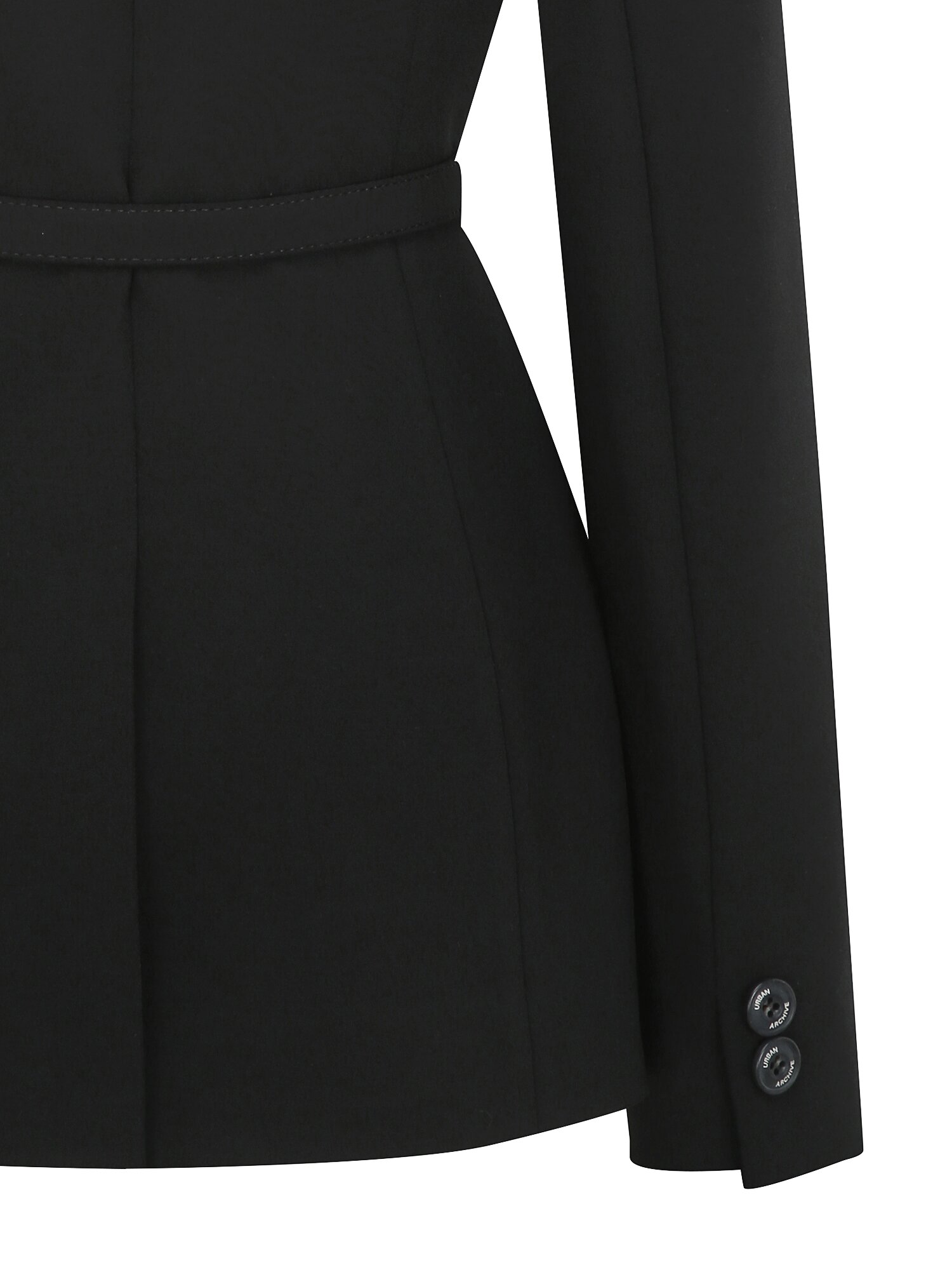 벨티드 테일러드 더블 원버튼 재킷 (BLACK)