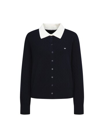 배색 레이어 케이블 가디건 