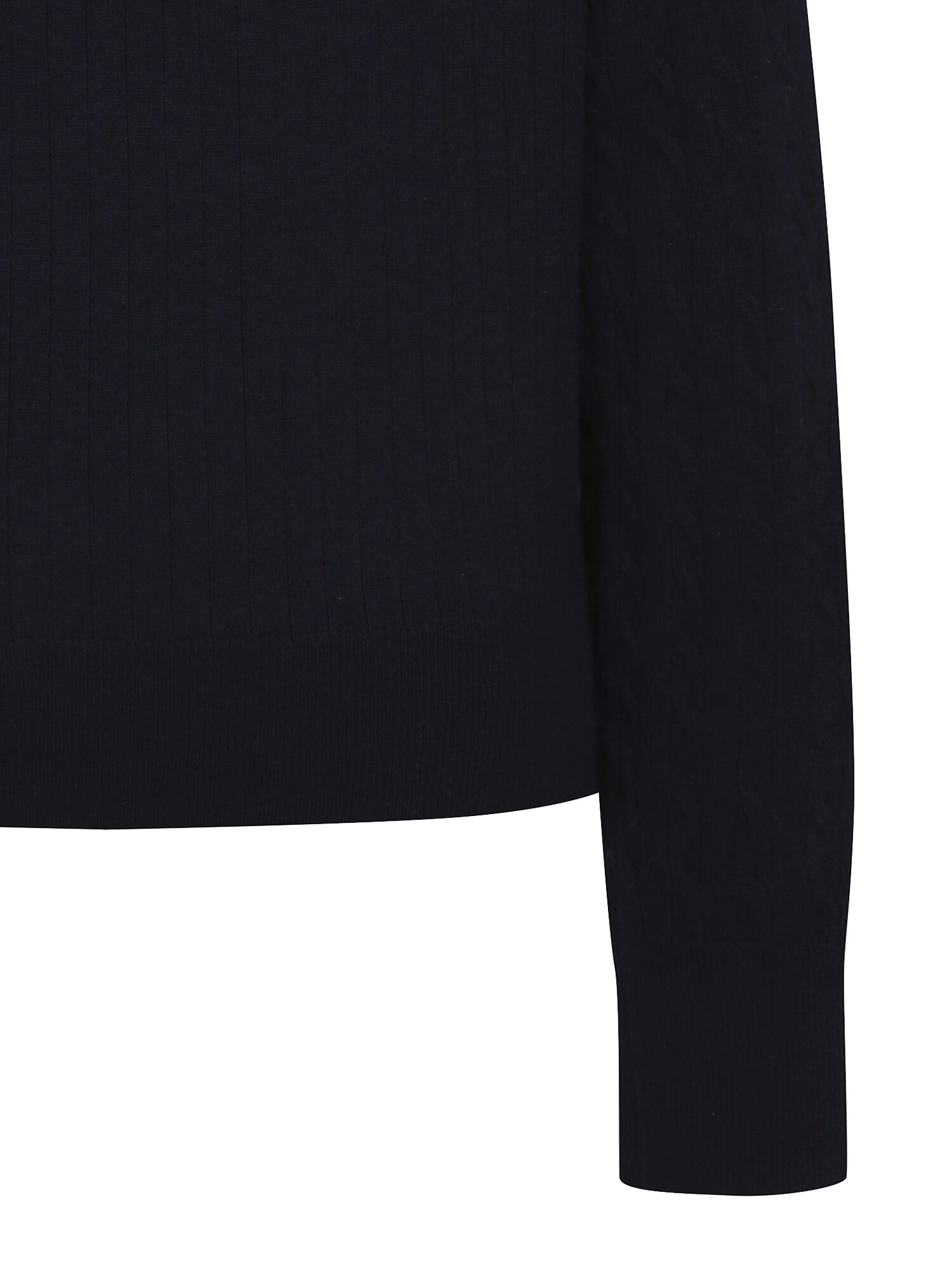 배색 레이어 케이블 가디건 (NAVY)