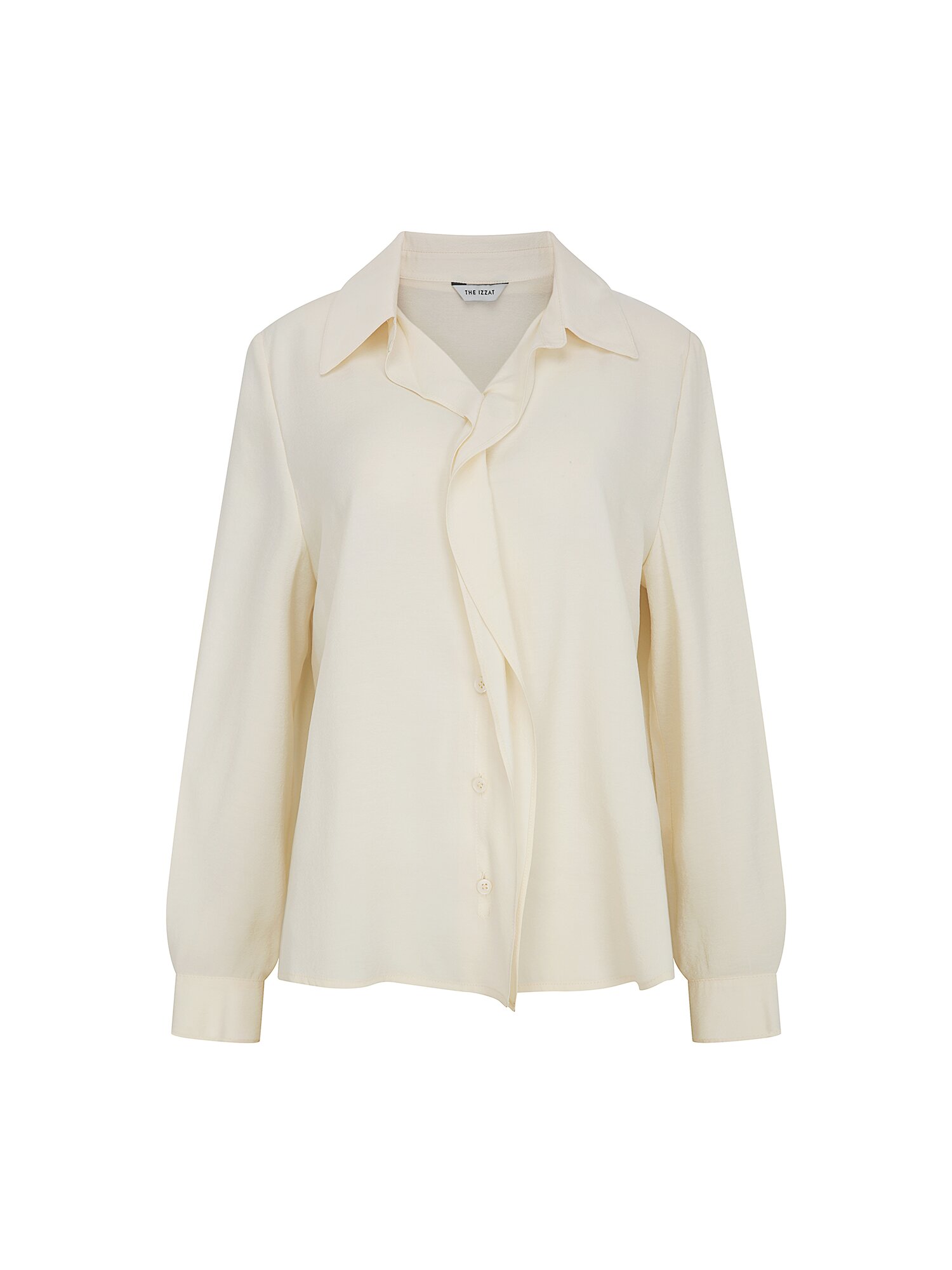 러플 오픈 칼라 블라우스 (CREAM)