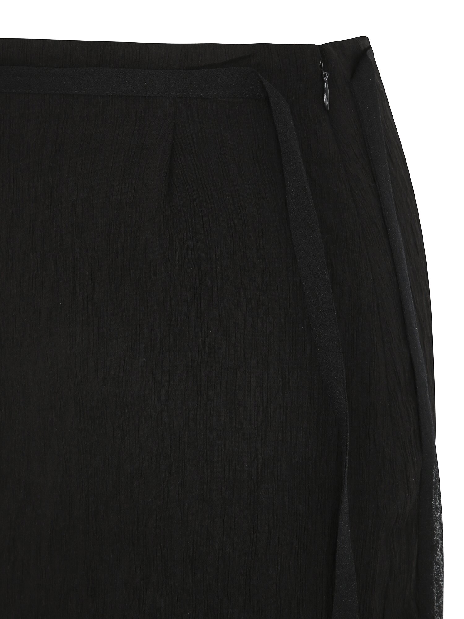 링클 시스루 헴 H라인 스커트 (BLACK)