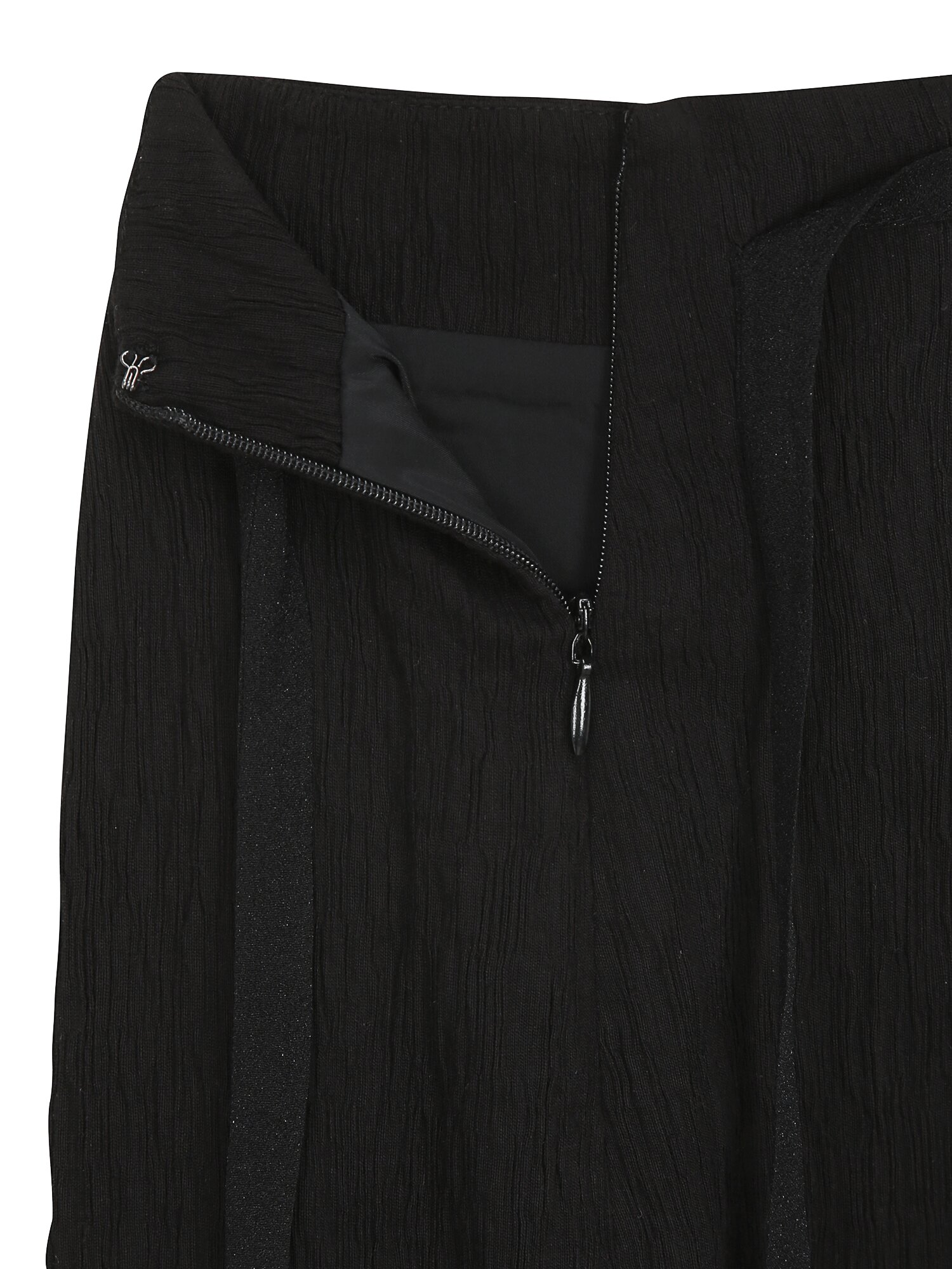 링클 시스루 헴 H라인 스커트 (BLACK)