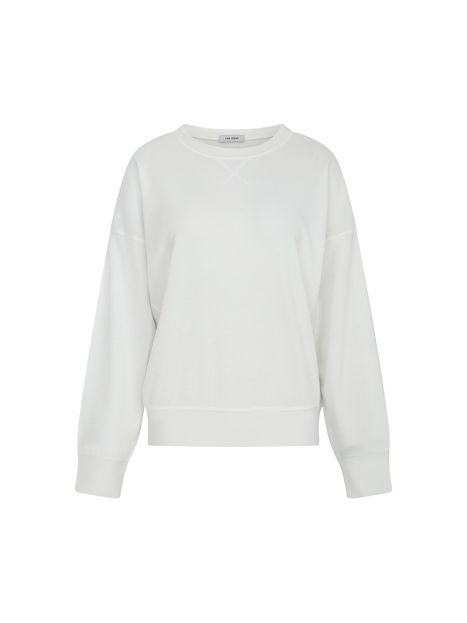 루즈핏 와플 텍스쳐 스웨트셔츠 (WHITE)