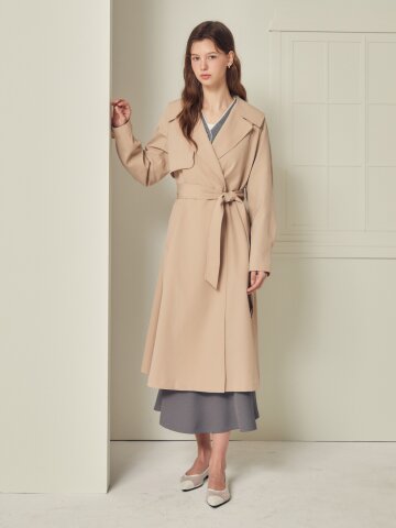 벨티드 백 스트링 트렌치 코트 