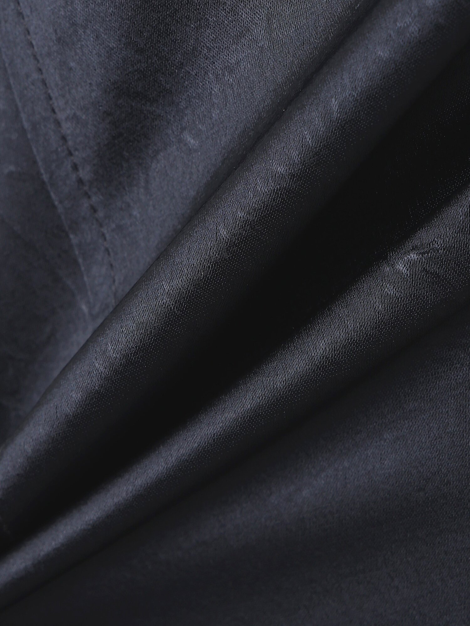 크링클 사틴 플레어 스커트 (NAVY)