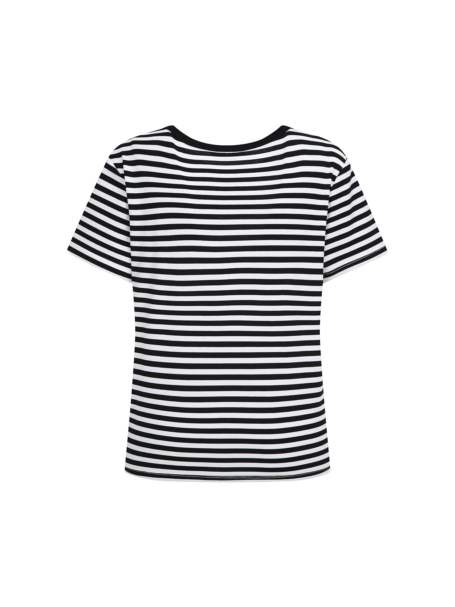 스트라이프 자수 패치 티셔츠 (STRIPE BLACK)