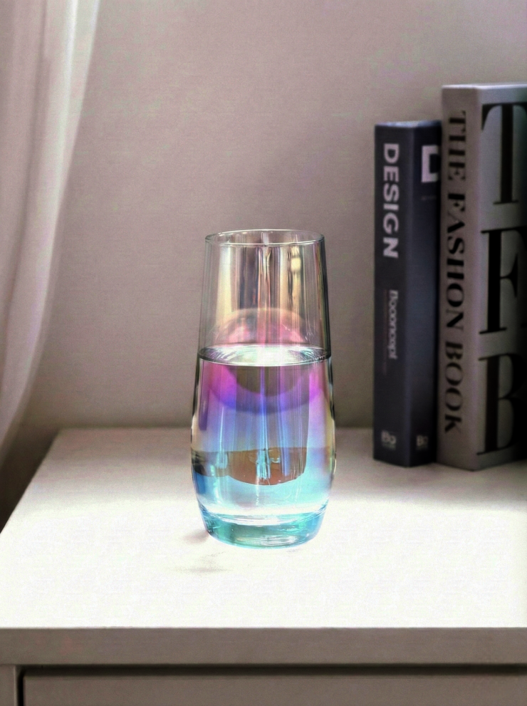 홈카페 파티 홀로그램 오로라 유리컵 350ml