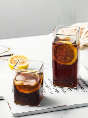 [1+1] 홈카페 투명 내열유리 사각형컵