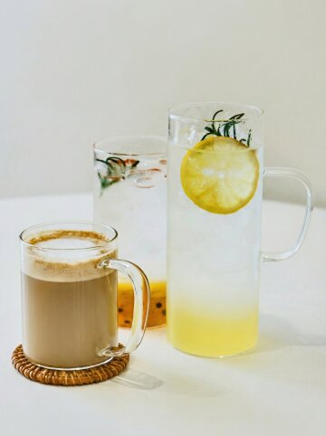 [1+1] 홈카페 손잡이 원형 투명 유리컵