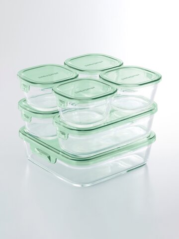 이와키 팩앤렌지 내열유리 반찬통 세트 7P, 3종