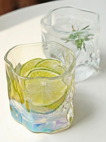 [1+1] 스핀 언발란스 언더락잔 유리컵(투명/홀로그램)