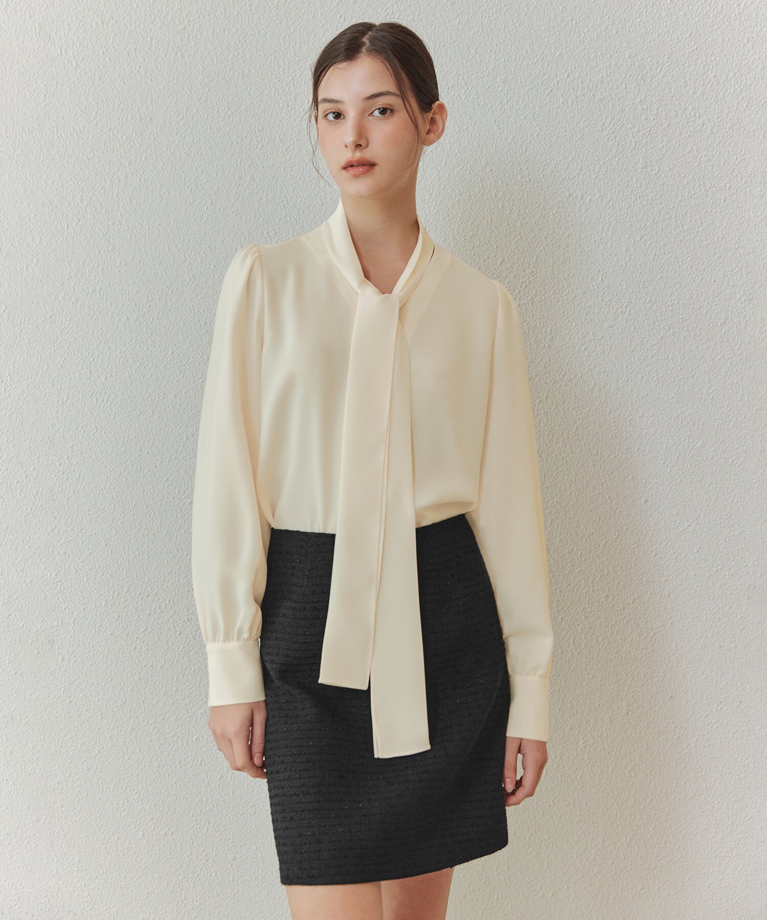 [4컬러] 뉴 타이 블라우스