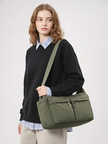 루버 가벼운 나일론 멀티포켓 남여공용 가방 데일리 숄더 크로스백 M187