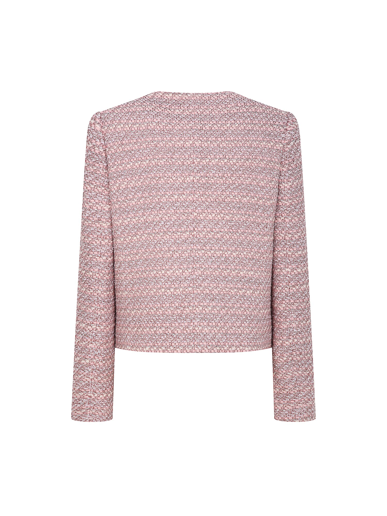 글리터 트위드 원버튼 크롭 재킷 (LIGHT PINK)