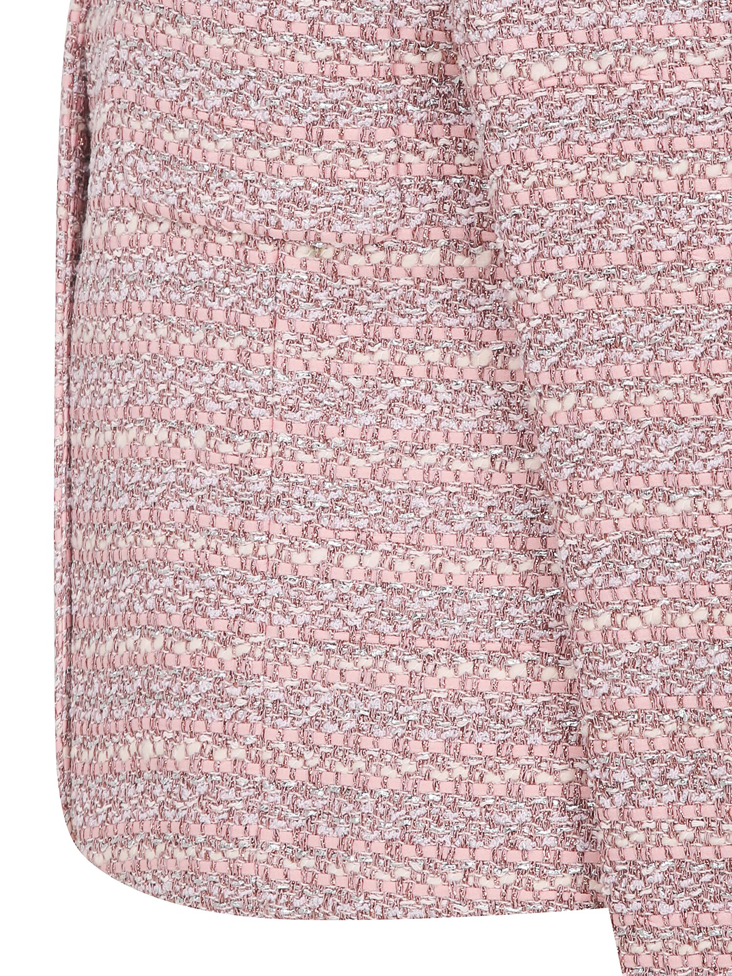 글리터 트위드 원버튼 크롭 재킷 (LIGHT PINK)