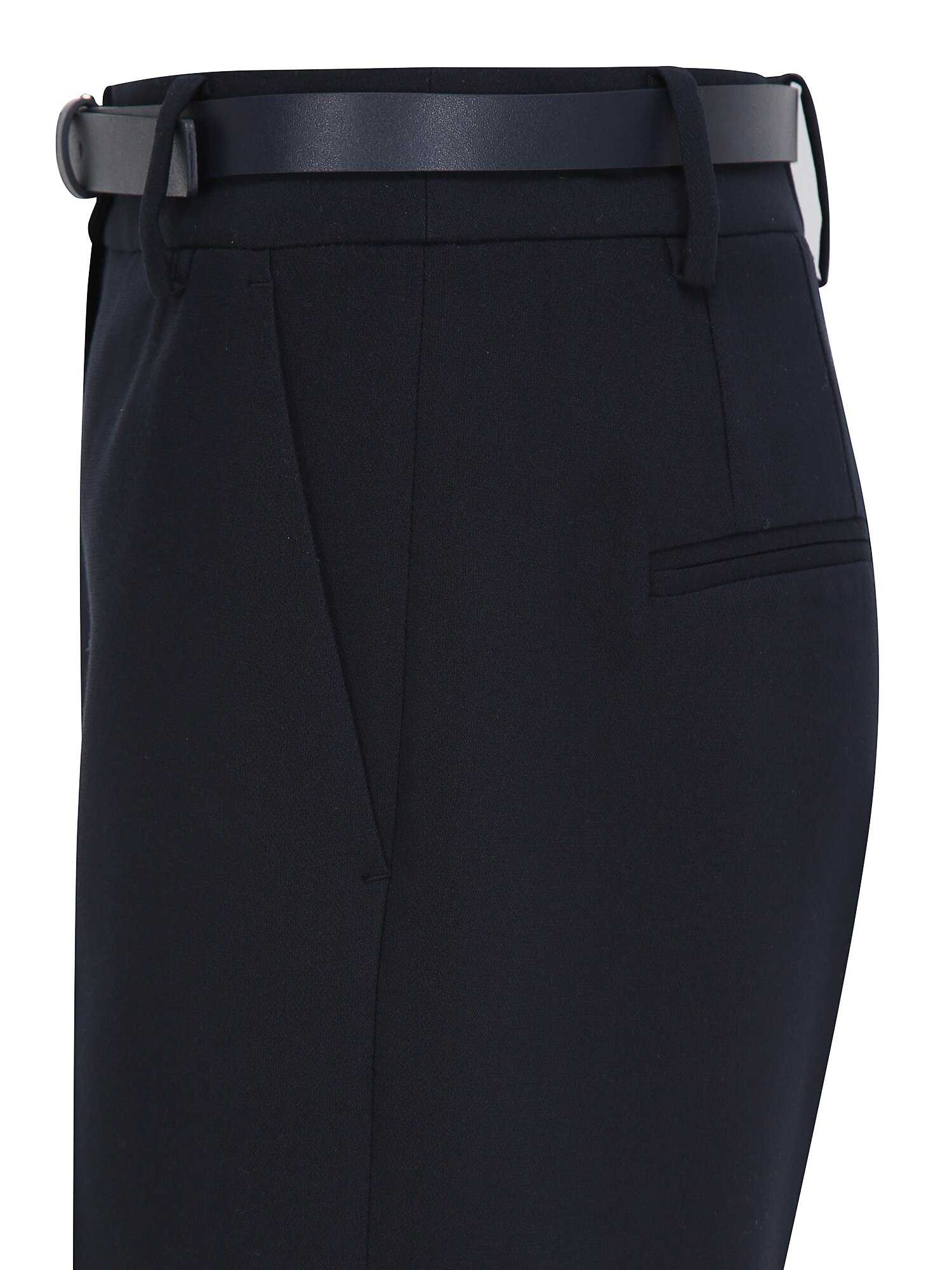 벨티드 슬림 부츠컷 팬츠 (DARK NAVY)